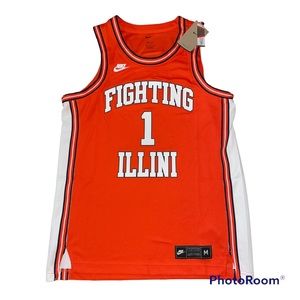 NEW Nike DRI FIT Illinois Fighting Illini Orange NCAA Basketball Jersey Mens XL